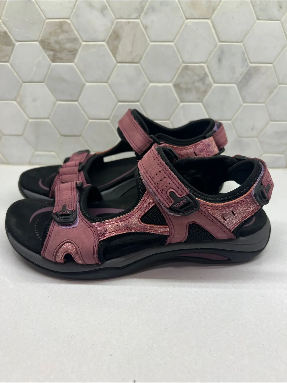 Abeo Wn 8N Huntington Leather Sport Sandals Women's Comfort Hiking Purple